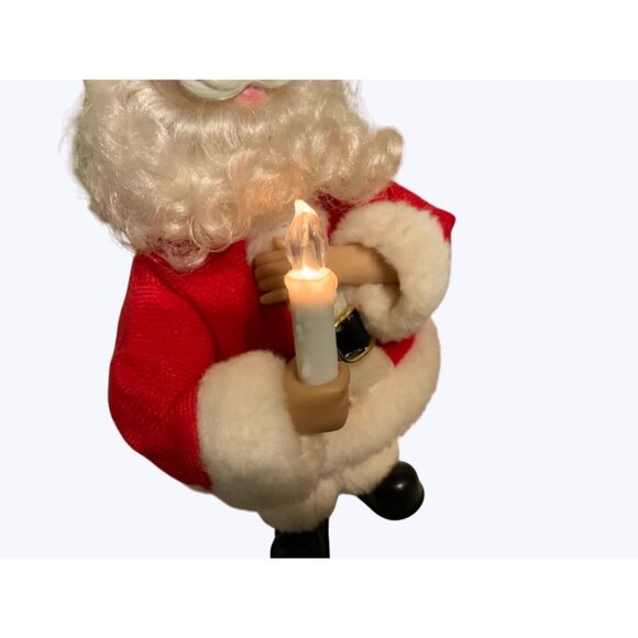 Animated Santa Claus Holding Candle 12" Traditional Christmas Holiday Decor - Picture 9 of 9